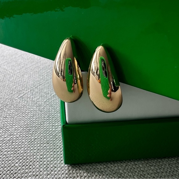 Gold Drop Clip On Earrings - Picture 1 of 6